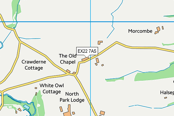 EX22 7AS map - OS VectorMap District (Ordnance Survey)
