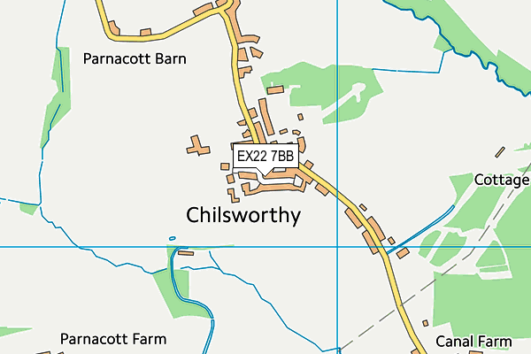 Chilsworthy Village Hall map (EX22 7BB) - OS VectorMap District (Ordnance Survey)
