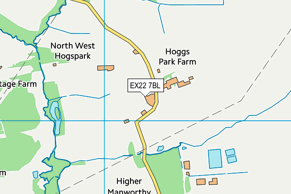 EX22 7BL map - OS VectorMap District (Ordnance Survey)