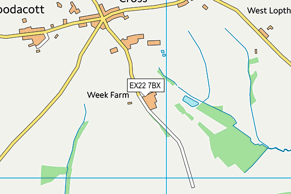 EX22 7BX map - OS VectorMap District (Ordnance Survey)