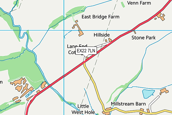 EX22 7LN map - OS VectorMap District (Ordnance Survey)
