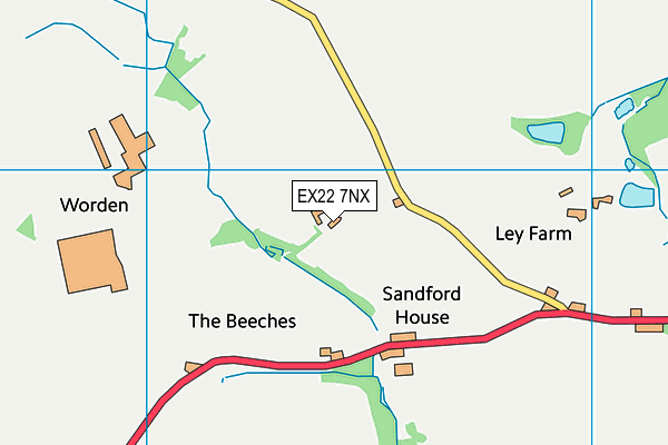 EX22 7NX map - OS VectorMap District (Ordnance Survey)