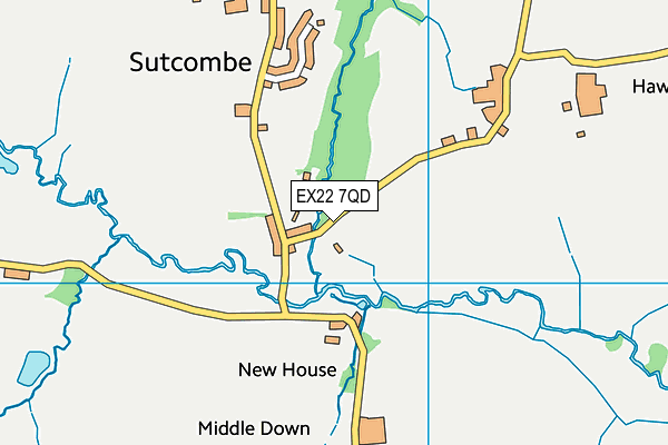 EX22 7QD map - OS VectorMap District (Ordnance Survey)