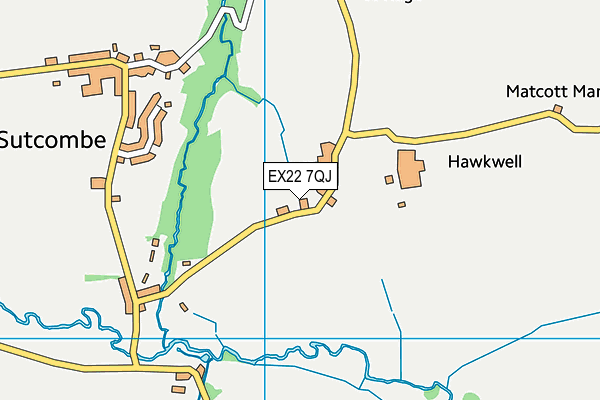 EX22 7QJ map - OS VectorMap District (Ordnance Survey)