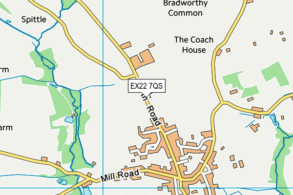 EX22 7QS map - OS VectorMap District (Ordnance Survey)