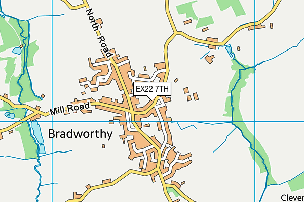 EX22 7TH map - OS VectorMap District (Ordnance Survey)