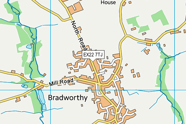 Bradworthy Football Ground map (EX22 7TJ) - OS VectorMap District (Ordnance Survey)