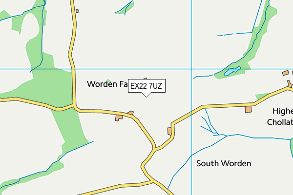 EX22 7UZ map - OS VectorMap District (Ordnance Survey)