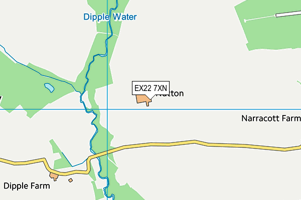 EX22 7XN map - OS VectorMap District (Ordnance Survey)
