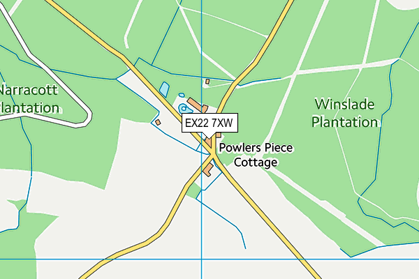 EX22 7XW map - OS VectorMap District (Ordnance Survey)