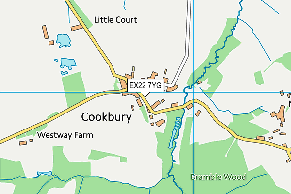 EX22 7YG map - OS VectorMap District (Ordnance Survey)