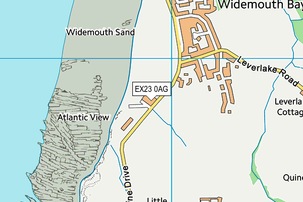 EX23 0AG map - OS VectorMap District (Ordnance Survey)