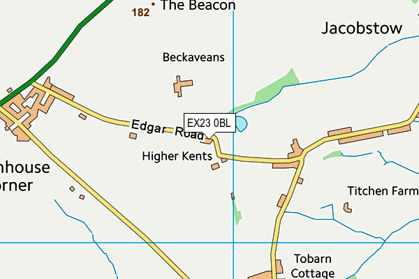 EX23 0BL map - OS VectorMap District (Ordnance Survey)
