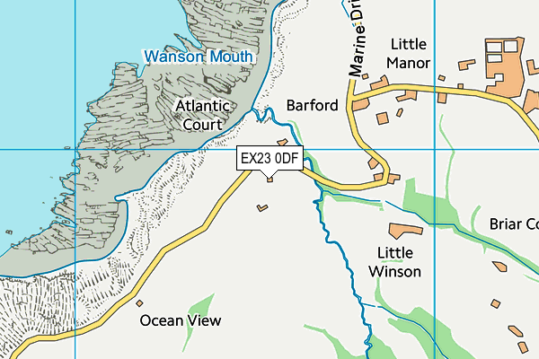 EX23 0DF map - OS VectorMap District (Ordnance Survey)