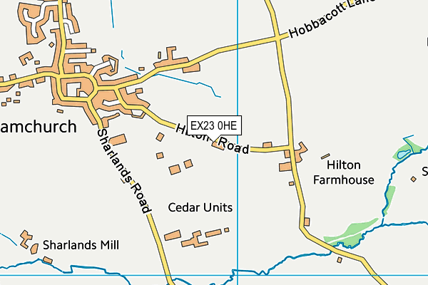 EX23 0HE map - OS VectorMap District (Ordnance Survey)