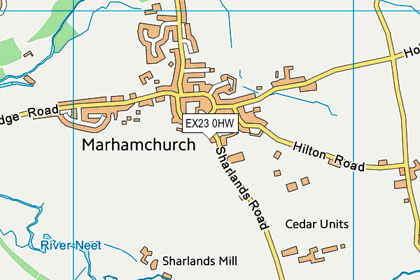 EX23 0HW map - OS VectorMap District (Ordnance Survey)