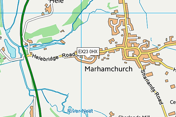 EX23 0HX map - OS VectorMap District (Ordnance Survey)