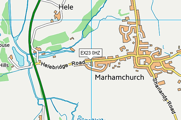 EX23 0HZ map - OS VectorMap District (Ordnance Survey)
