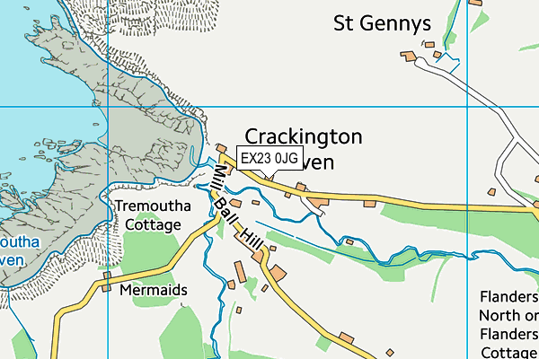 EX23 0JG map - OS VectorMap District (Ordnance Survey)