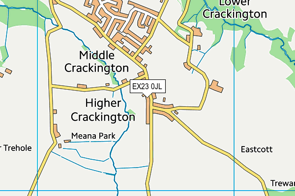 Crackington Institute Village Hall  map (EX23 0JL) - OS VectorMap District (Ordnance Survey)