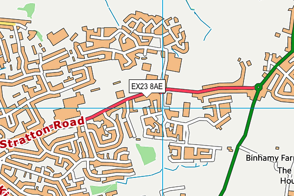 EX23 8AE map - OS VectorMap District (Ordnance Survey)