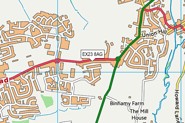 EX23 8AG map - OS VectorMap District (Ordnance Survey)