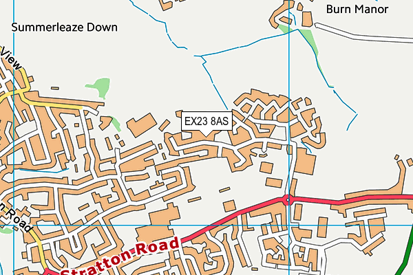 EX23 8AS map - OS VectorMap District (Ordnance Survey)