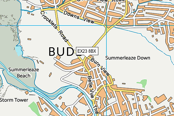 EX23 8BX map - OS VectorMap District (Ordnance Survey)