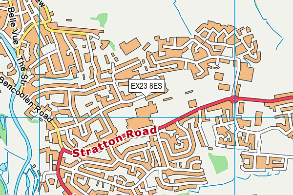 EX23 8ES map - OS VectorMap District (Ordnance Survey)