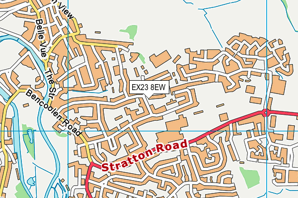 EX23 8EW map - OS VectorMap District (Ordnance Survey)