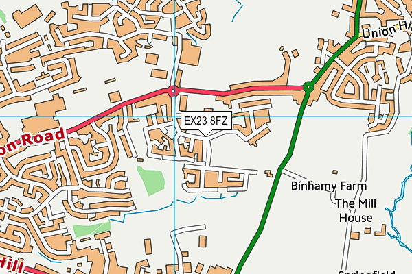 EX23 8FZ map - OS VectorMap District (Ordnance Survey)