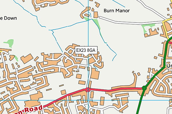 EX23 8GA map - OS VectorMap District (Ordnance Survey)