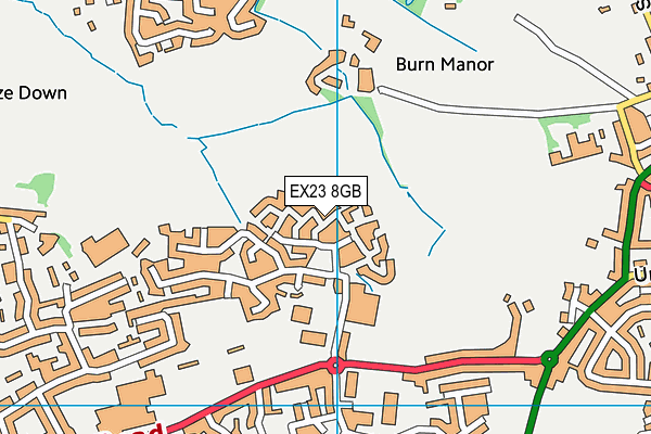 EX23 8GB map - OS VectorMap District (Ordnance Survey)