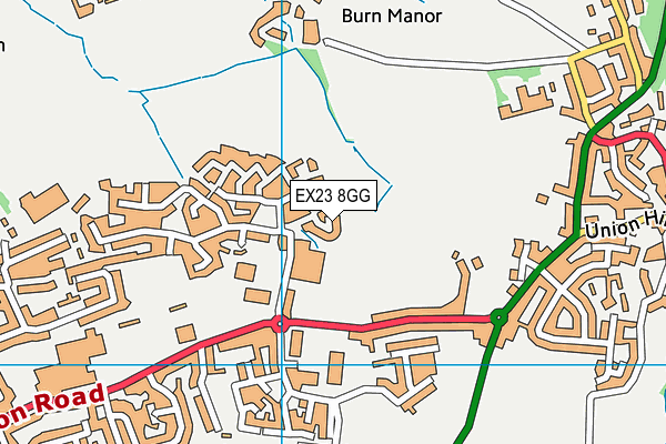 EX23 8GG map - OS VectorMap District (Ordnance Survey)