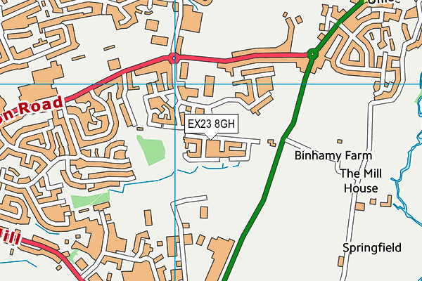 EX23 8GH map - OS VectorMap District (Ordnance Survey)