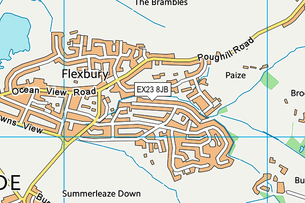 EX23 8JB map - OS VectorMap District (Ordnance Survey)