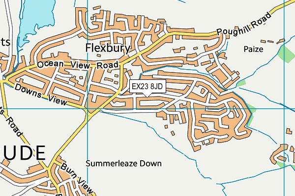 EX23 8JD map - OS VectorMap District (Ordnance Survey)