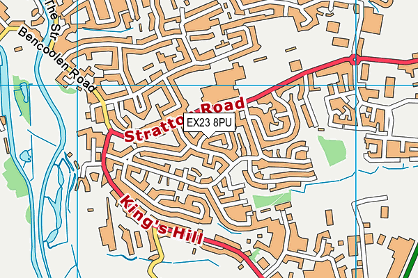 EX23 8PU map - OS VectorMap District (Ordnance Survey)