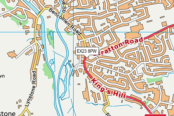 EX23 8PW map - OS VectorMap District (Ordnance Survey)