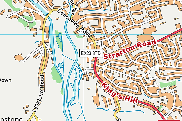 EX23 8TD map - OS VectorMap District (Ordnance Survey)