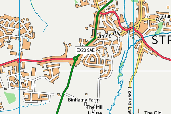 EX23 9AE map - OS VectorMap District (Ordnance Survey)