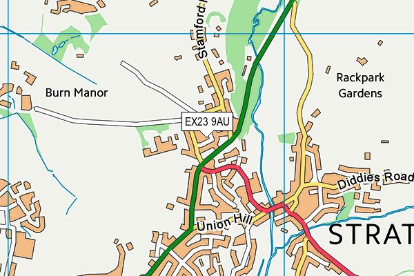 EX23 9AU map - OS VectorMap District (Ordnance Survey)