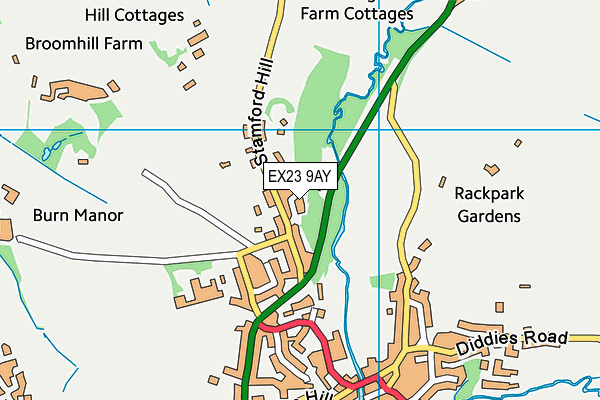 EX23 9AY map - OS VectorMap District (Ordnance Survey)