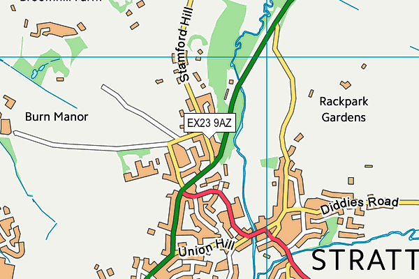 EX23 9AZ map - OS VectorMap District (Ordnance Survey)