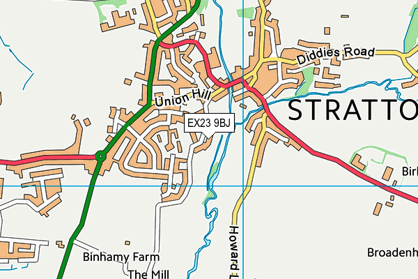 EX23 9BJ map - OS VectorMap District (Ordnance Survey)