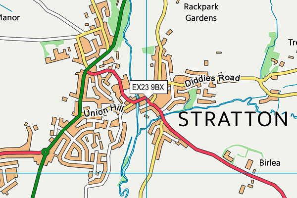 EX23 9BX map - OS VectorMap District (Ordnance Survey)