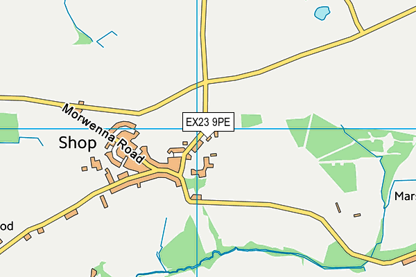 EX23 9PE map - OS VectorMap District (Ordnance Survey)