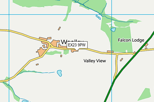 EX23 9PW map - OS VectorMap District (Ordnance Survey)