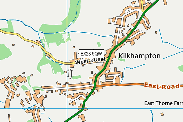 EX23 9QW map - OS VectorMap District (Ordnance Survey)