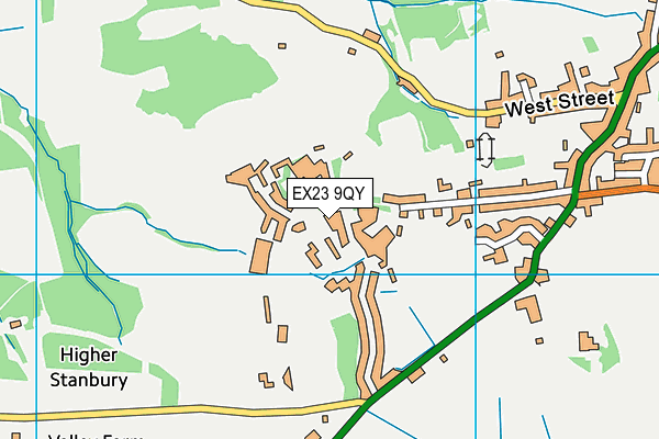 EX23 9QY map - OS VectorMap District (Ordnance Survey)